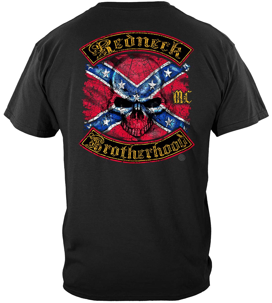 Redneck Brotherhood Distressed Gold Foil T-Shirt - back view