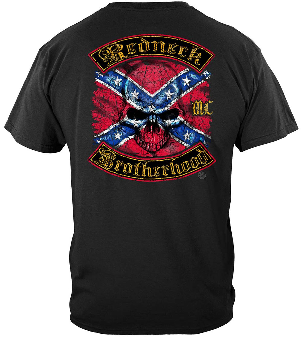 Redneck Brotherhood Distressed Gold Foil T-Shirt - back view