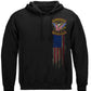 2nd Amendment Double Flag Distressed Gold Foil Hoodie - front view
