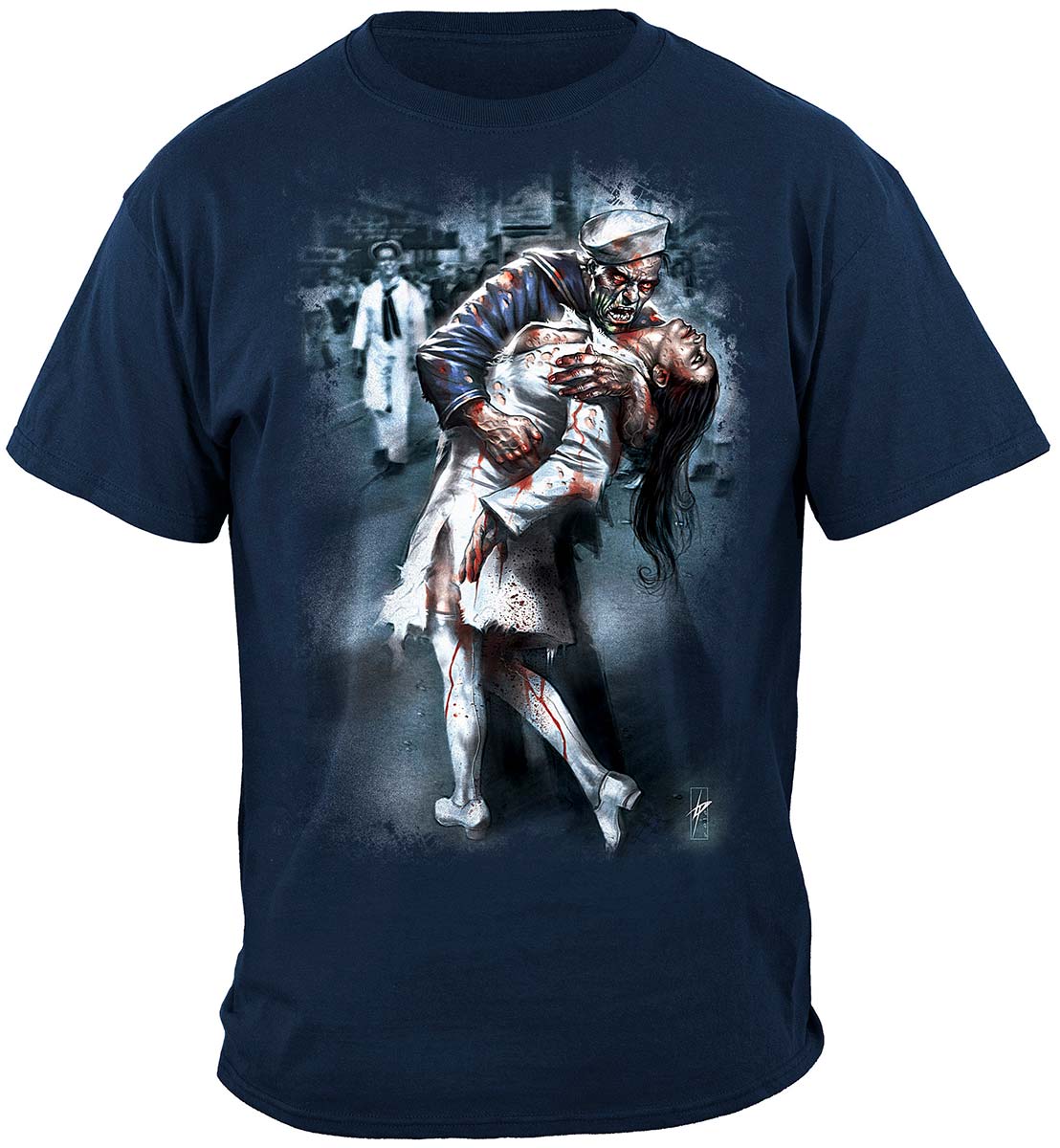 Zombie Navy Welcome Home T-Shirt - front view