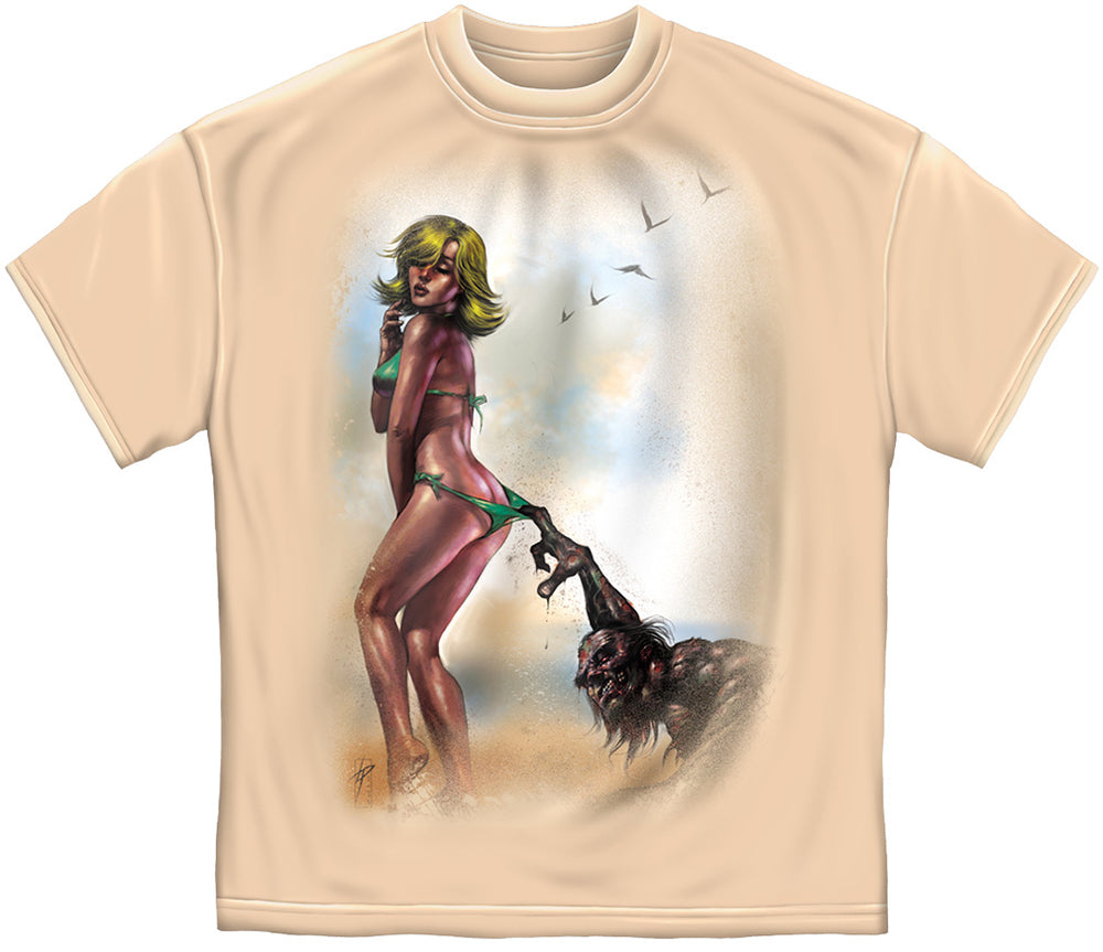 Zombie Baby on the Beach T-Shirt - front view