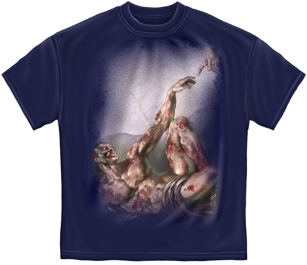 Zombie Hand Touching God T-Shirt - front view