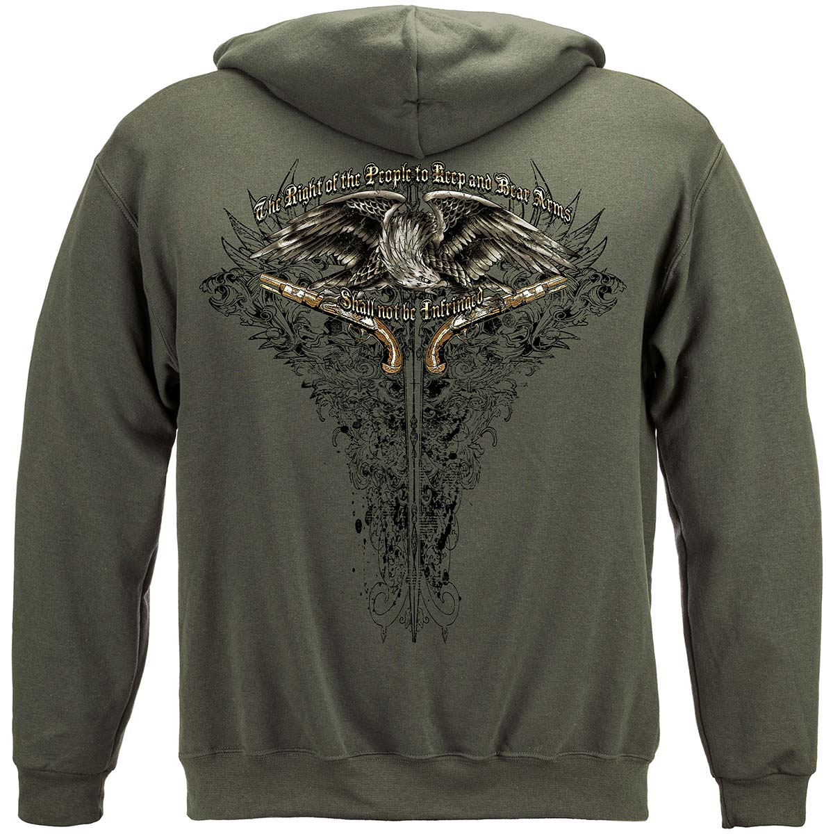 2nd Amendment Eagle Tattoo Hoodie - back view