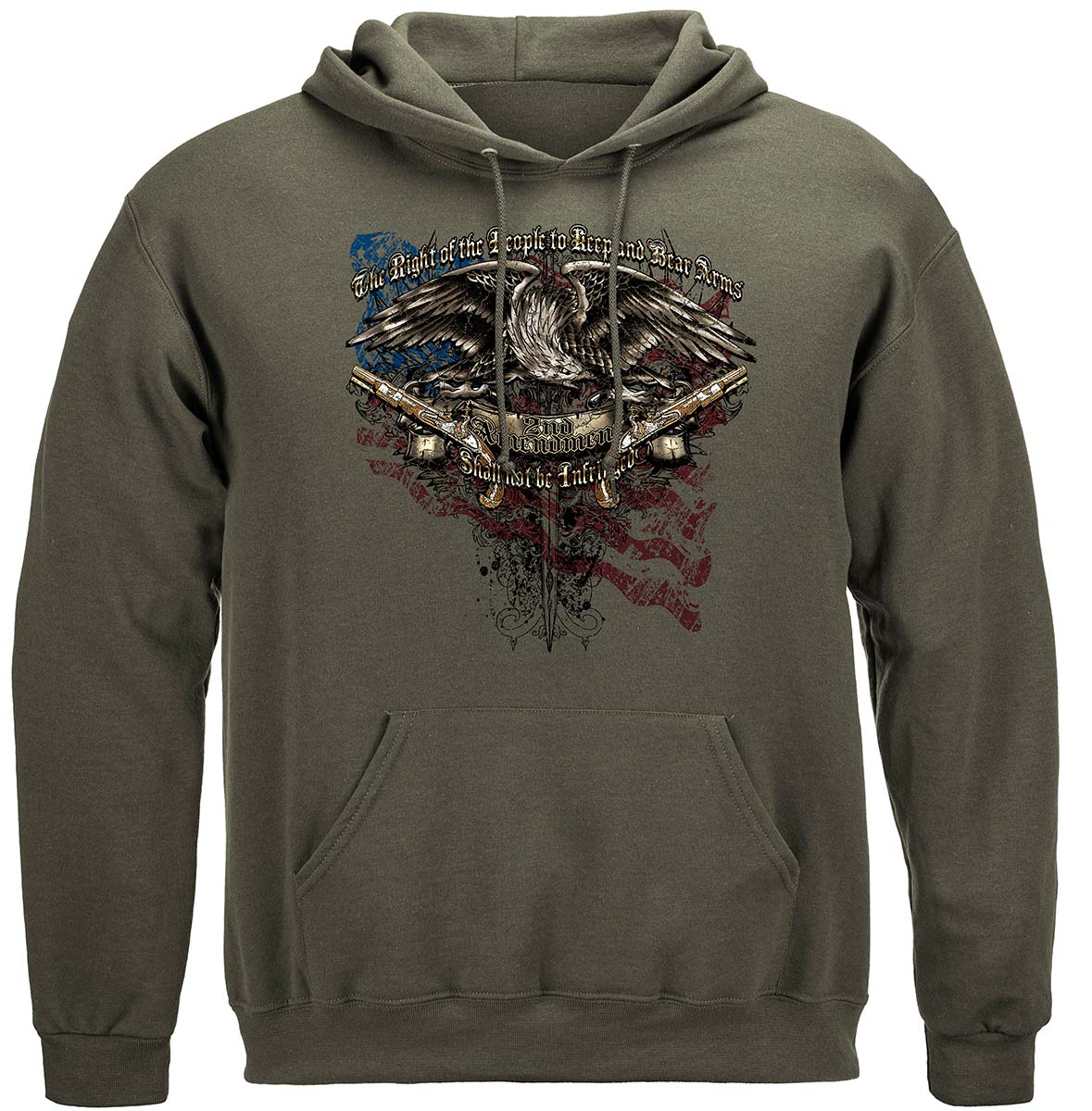 2nd Amendment Eagle Tattoo Hoodie - front view