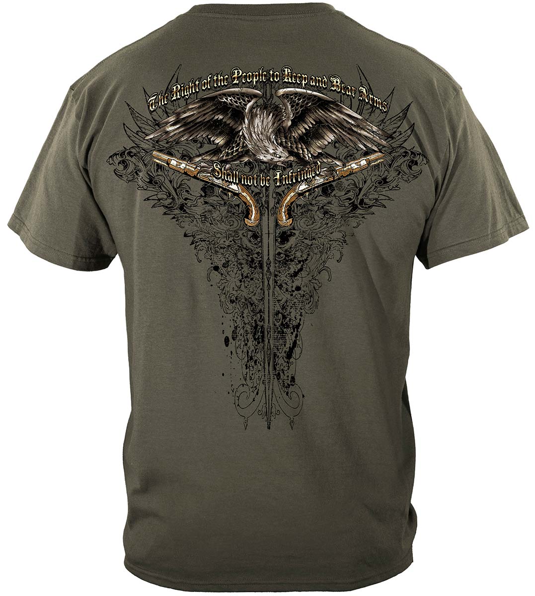 2nd Amendment Eagle Tattoo T-Shirt - back view