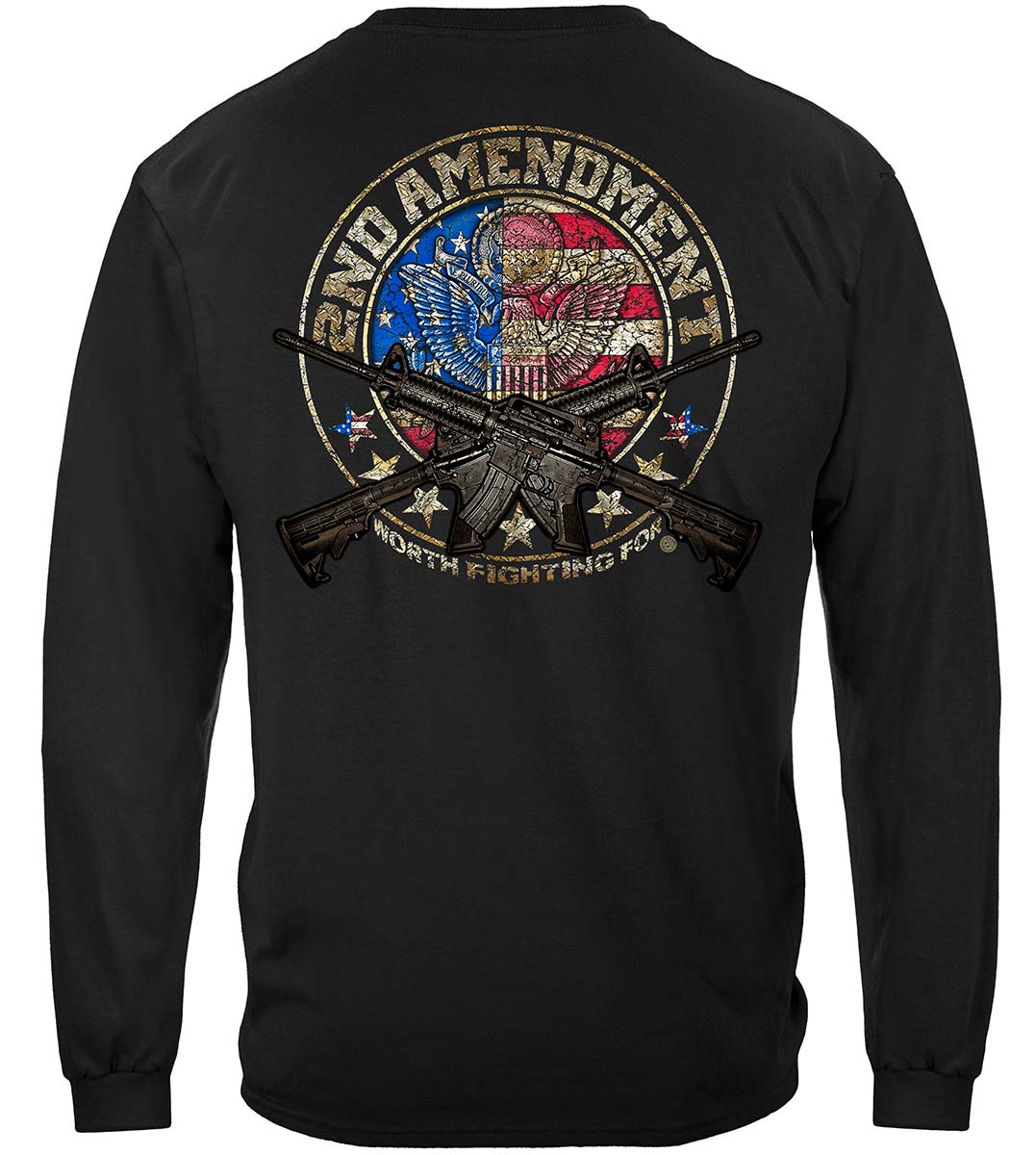 2nd Amendment Distressed Long Sleeve Shirt - back view