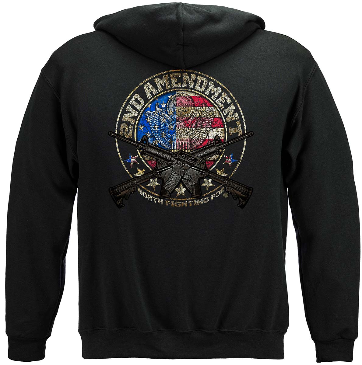 2nd Amendment Distressed Hoodie - back view
