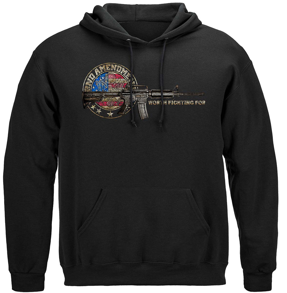 2nd Amendment Distressed Hoodie - front view