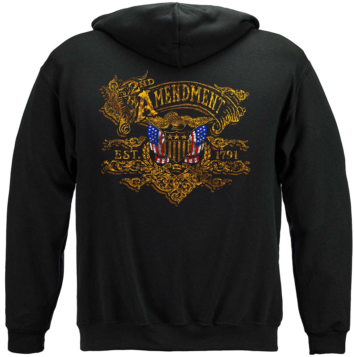 2nd Amendment Gold Vintage Hoodie - back view