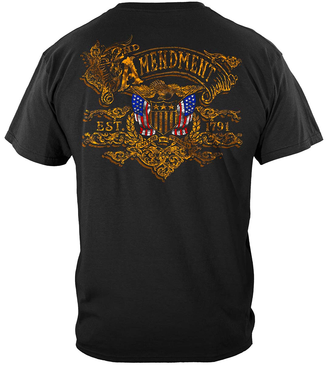 2nd Amendment Gold Vintage T-Shirt - back view
