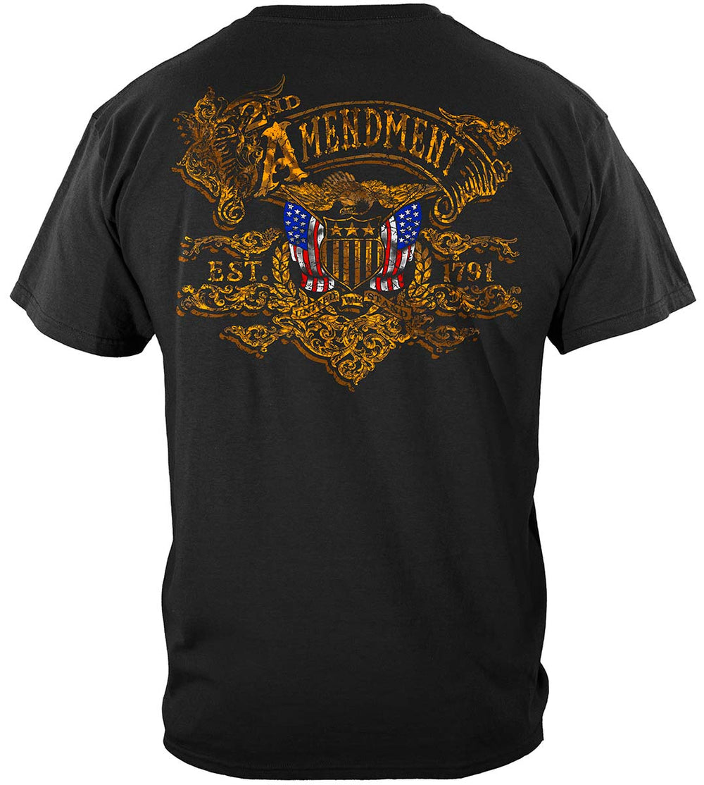 2nd Amendment Gold Vintage T-Shirt - back view