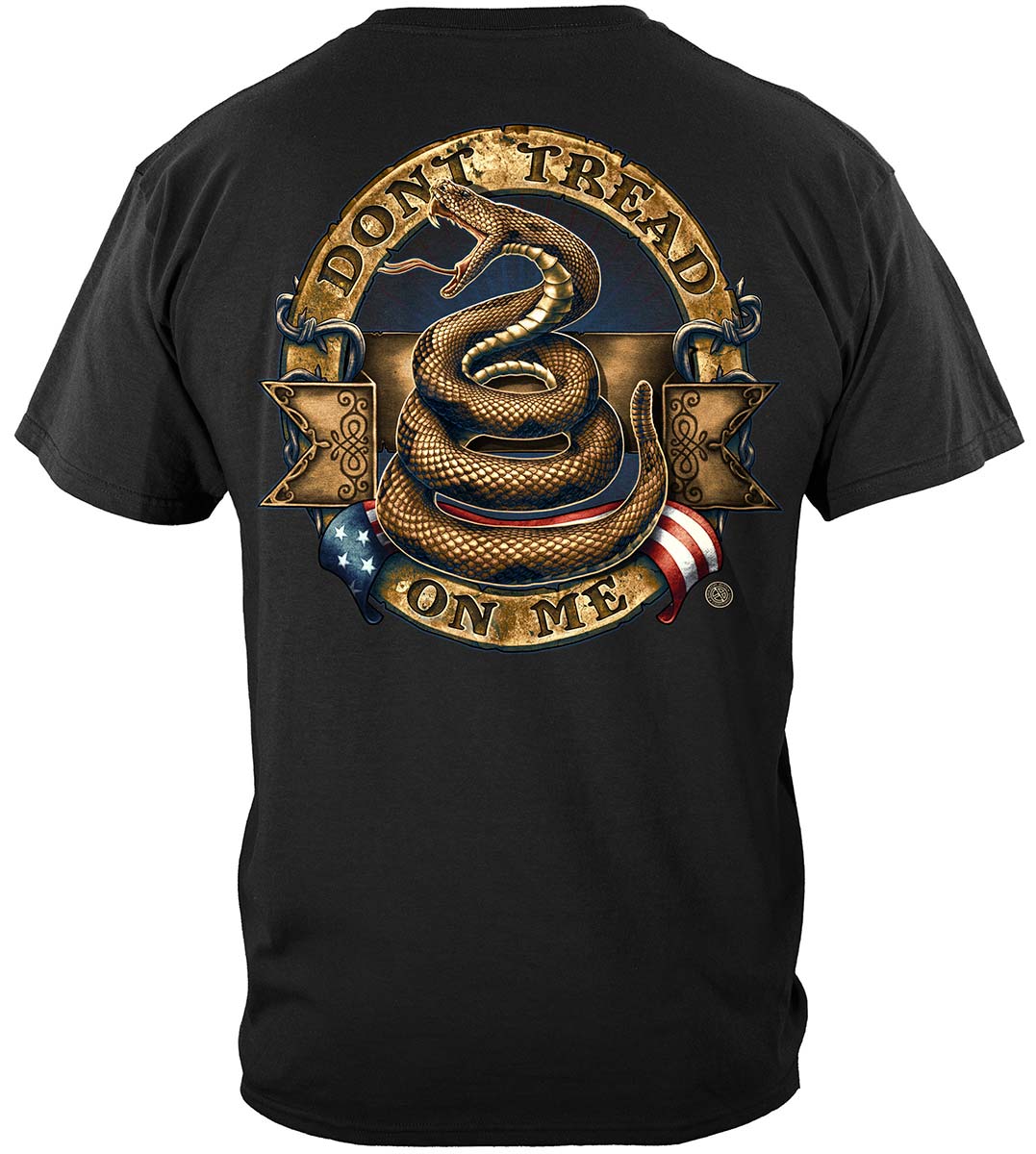 Don't Tread on Me Stone Gold T-Shirt - back view