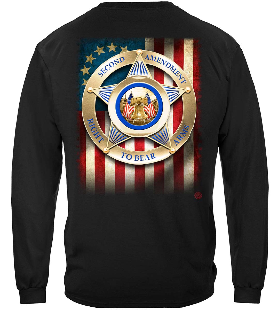 2nd Amendment Colonial Flag Long Sleeve Shirt - back view