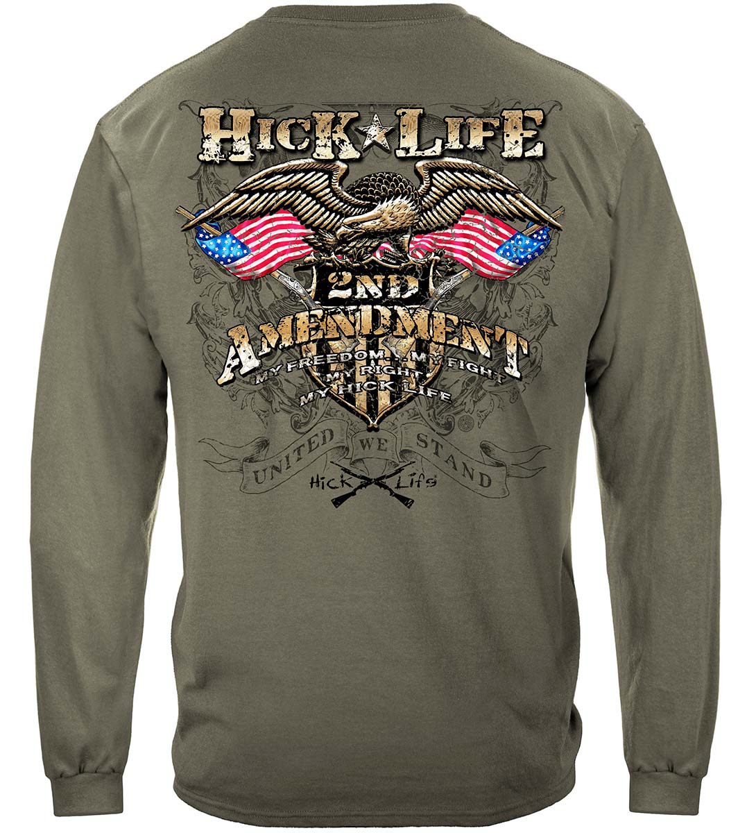 2nd Amendment Country Style Long Sleeve Shirt - back view