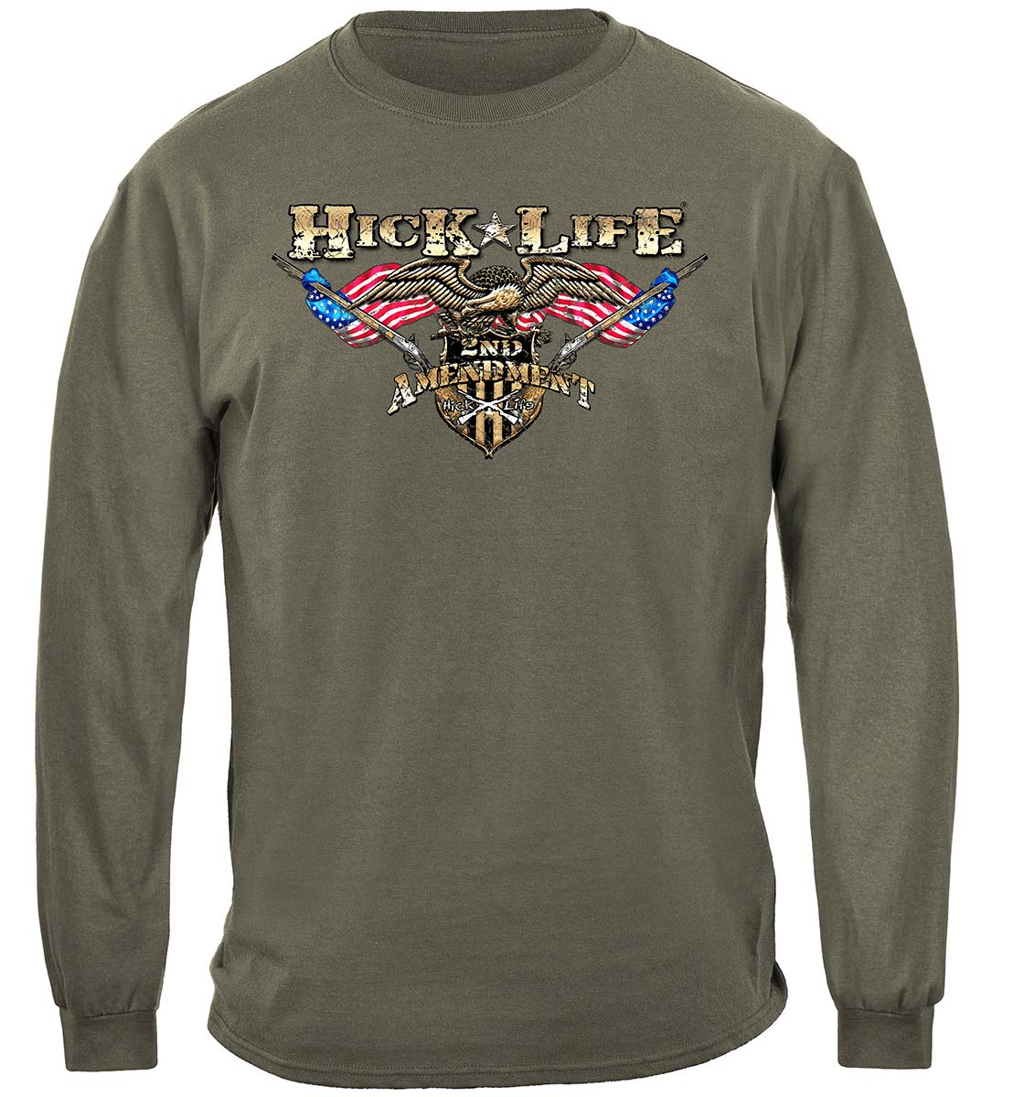 2nd Amendment Country Style Long Sleeve Shirt - front view