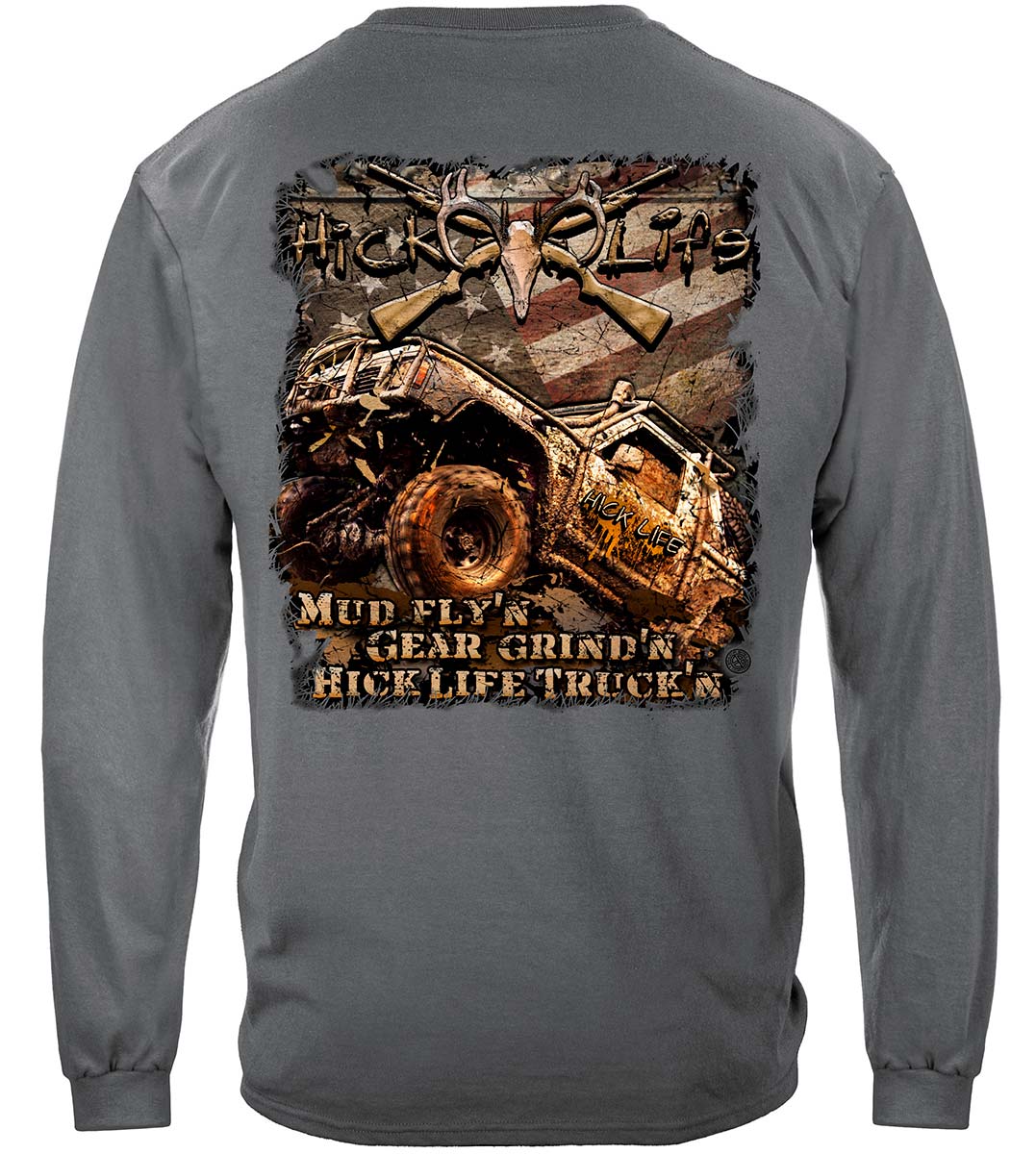 Mud Trucking Long Sleeve Shirt - back view