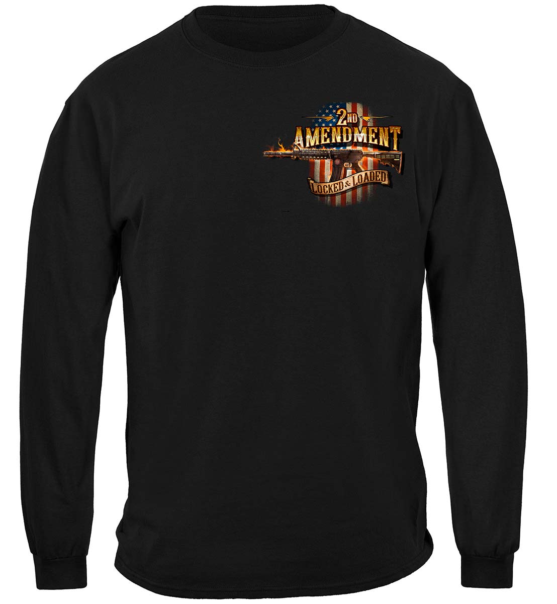 2nd Amendment Attack Eagle with Double AR-15 Long Sleeve Shirt - front view