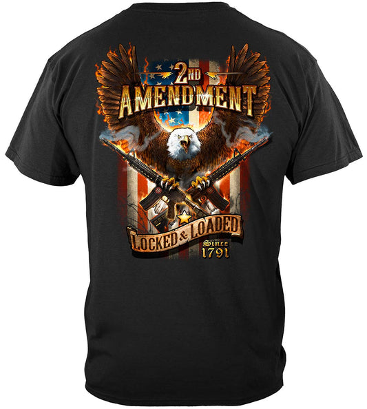 2nd Amendment Attack Eagle with Double AR-15 T-Shirt - back view