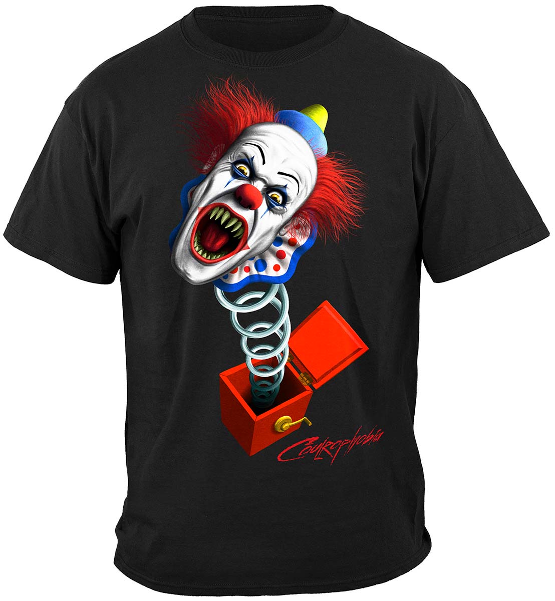 Evil Clown Jack in the Box T-Shirt - front view