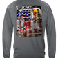 Trucker American Pride Flag Long Sleeve Shirt - back view