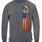 Trucker American Pride Flag Long Sleeve Shirt - front view