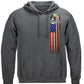 Trucker American Pride Flag Hoodie - front view