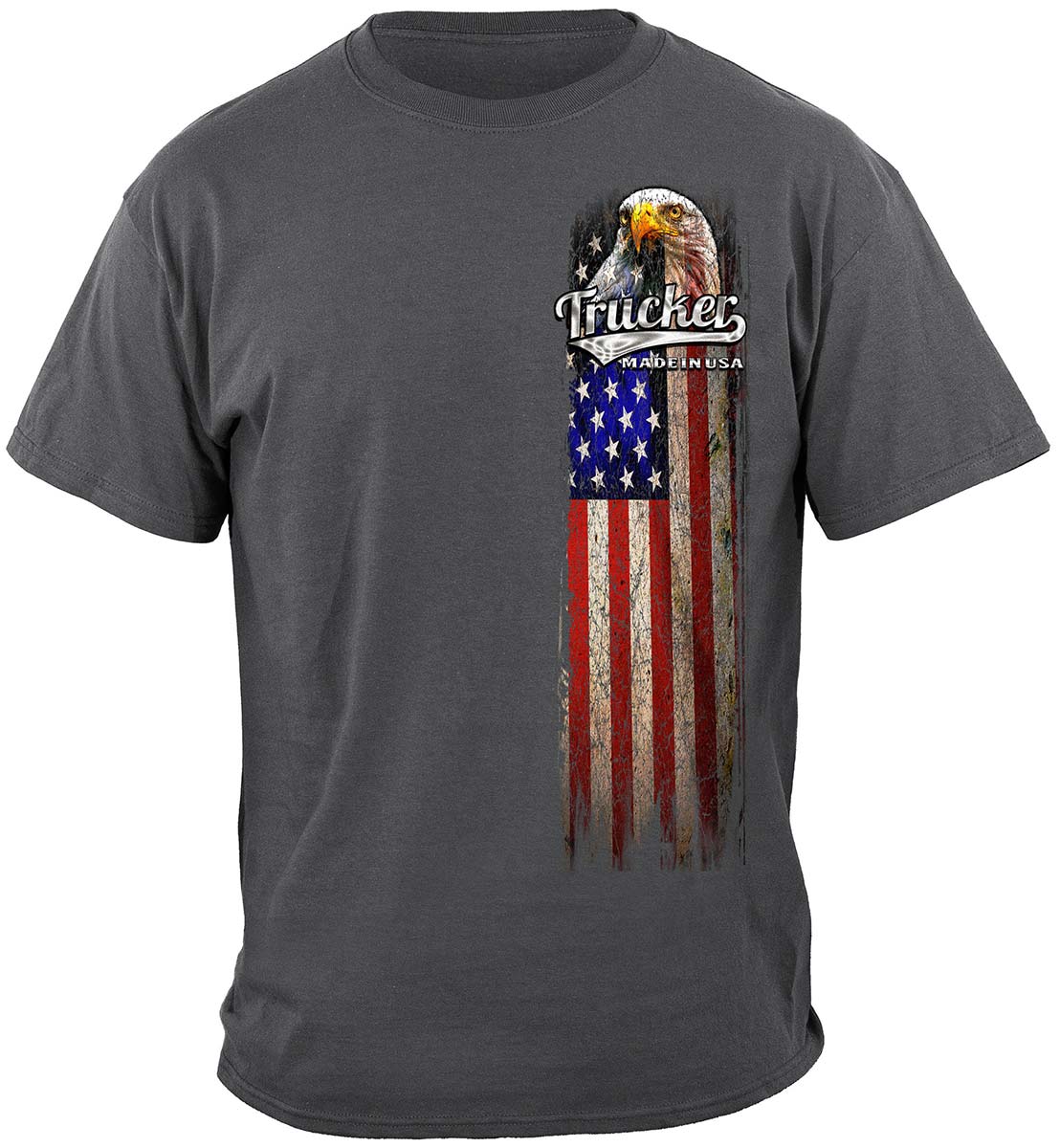 Trucker American Pride Flag T-Shirt - front view