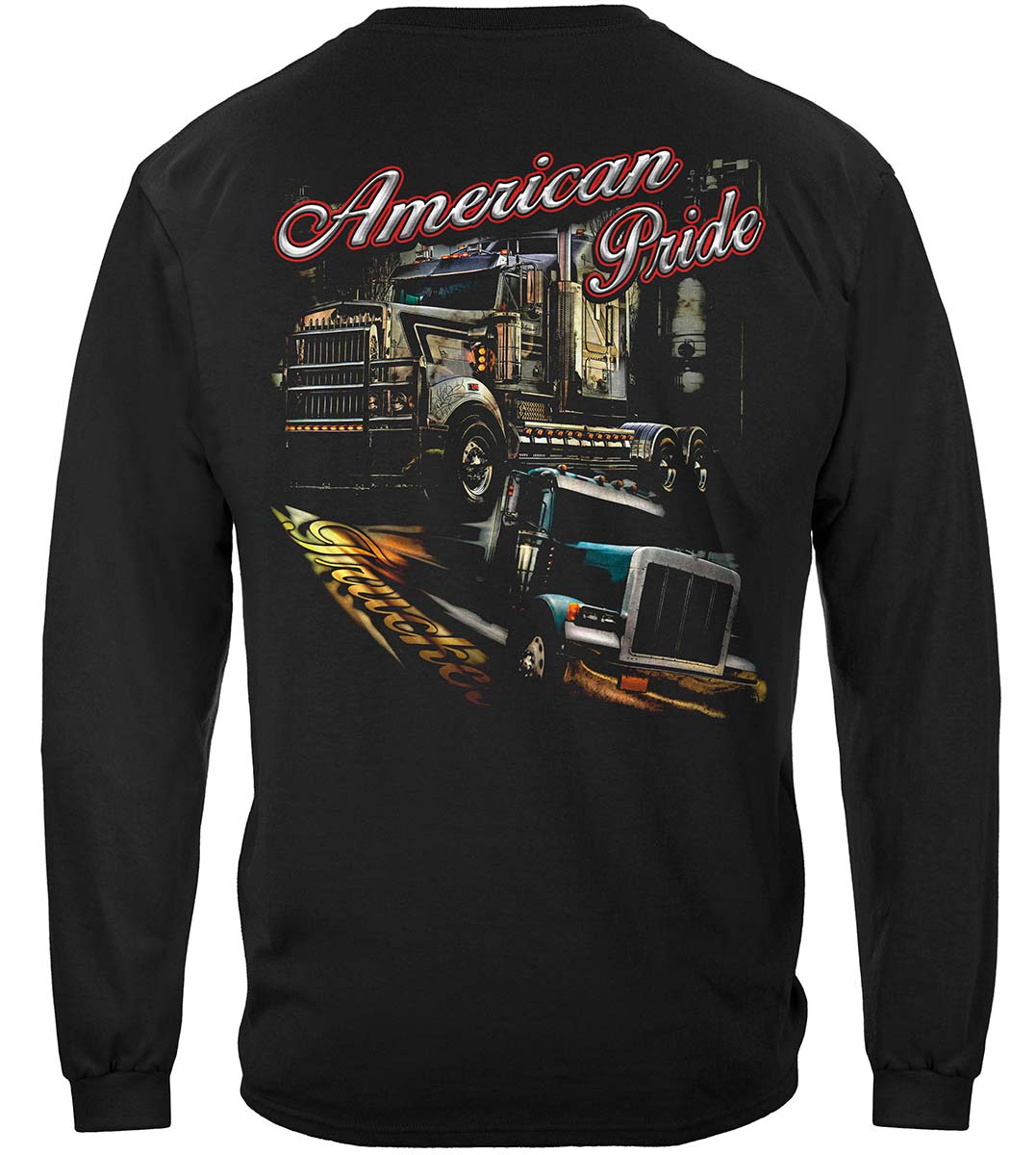 Trucker American Pride Long Sleeve Shirt - back view
