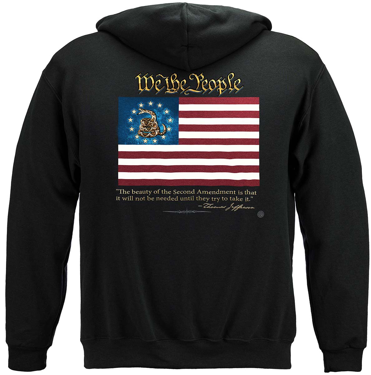 2nd Amendment We the People Thomas Jefferson Hoodie - back view