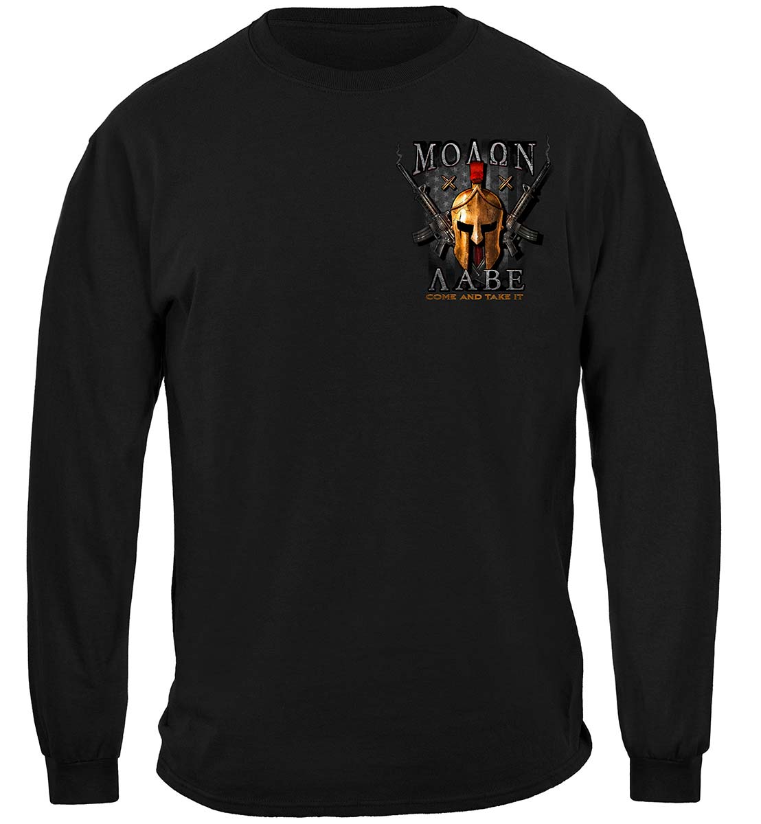 2nd Amendment Molon Labe Long Sleeve Shirt - front view
