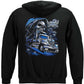 American Trucker Skull Hoodie - back view