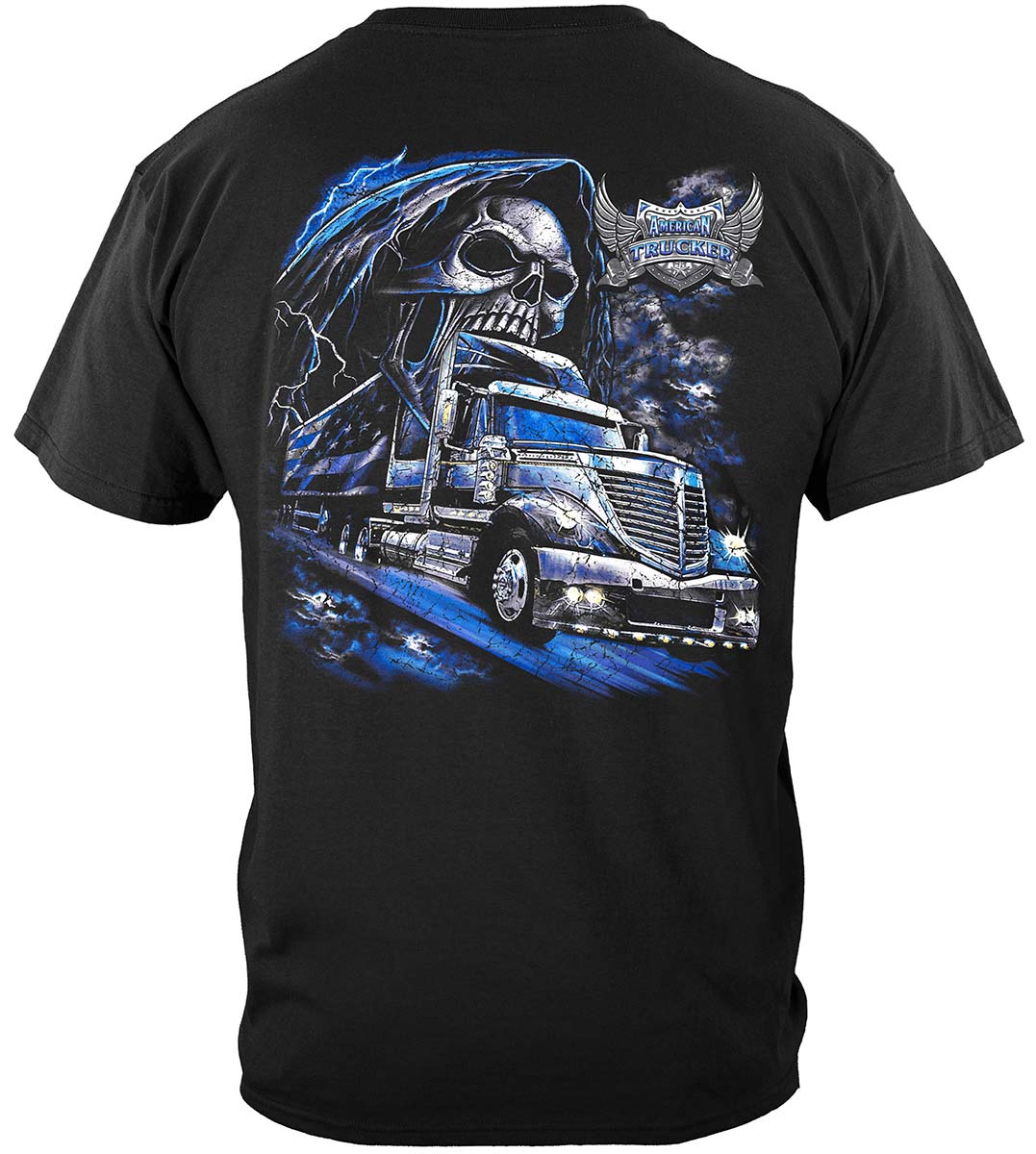 American Trucker Skull T-Shirt - back view