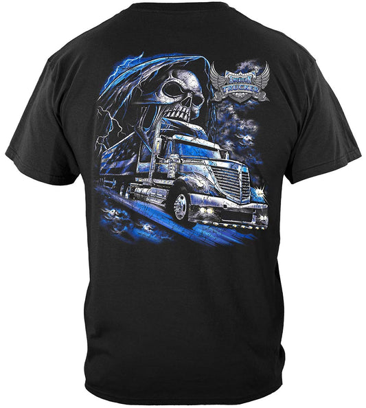 American Trucker Skull T-Shirt - back view
