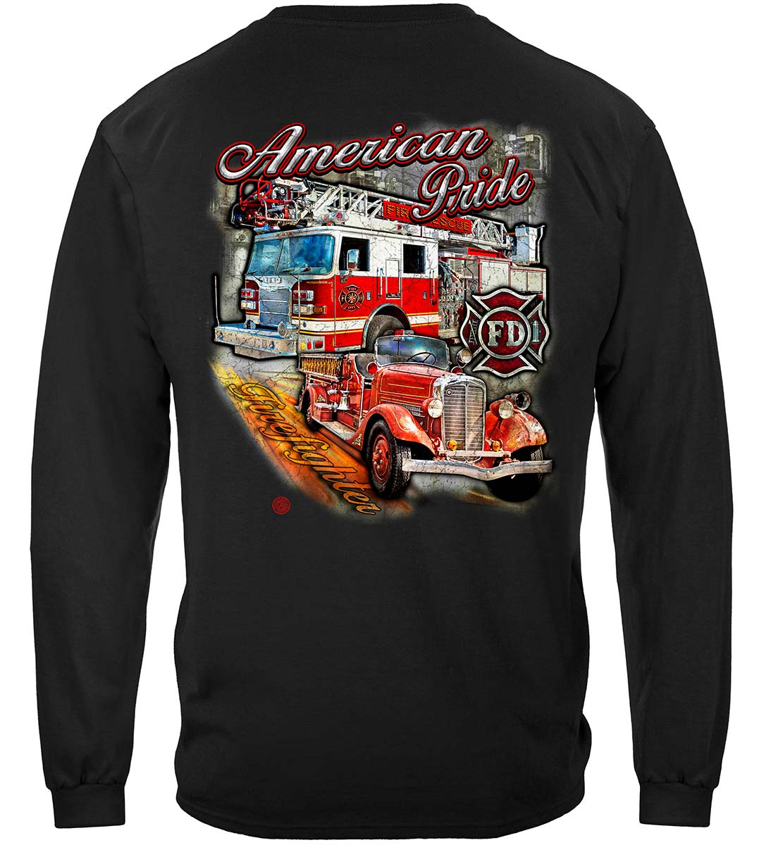 American Pride Firefighter Long Sleeve Shirt - back view
