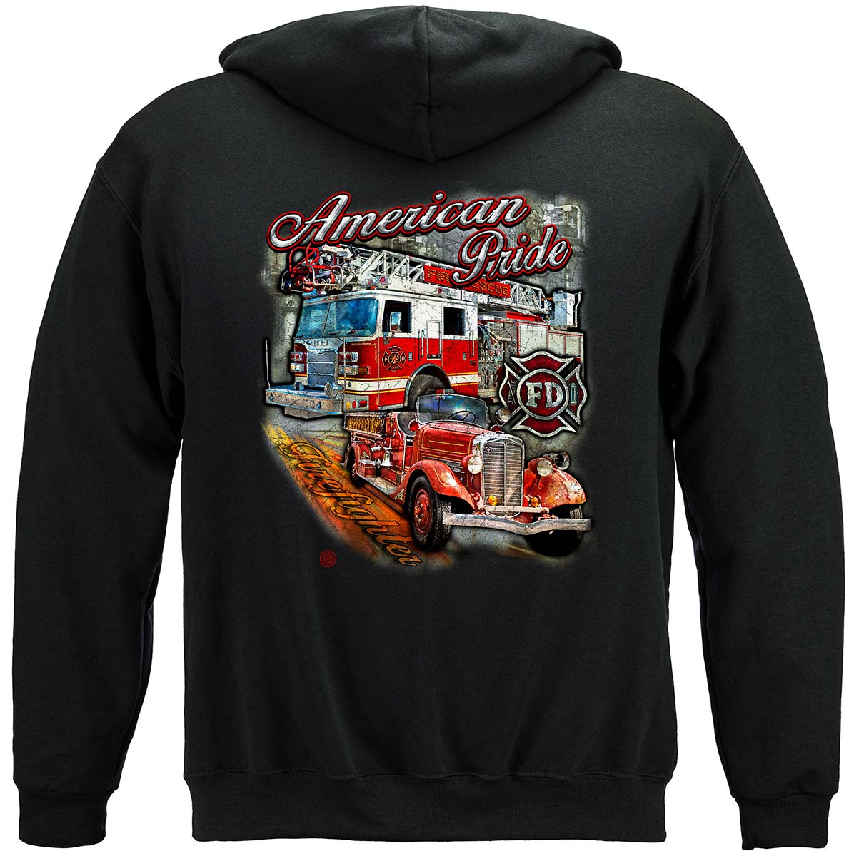 American Pride Firefighter Hoodie - back view