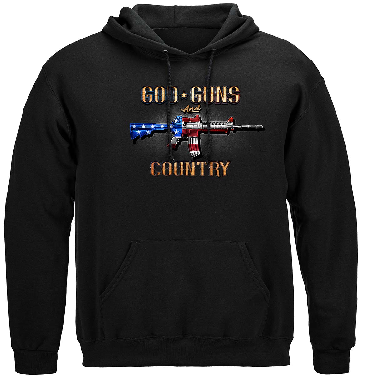 2nd Amendment God, Guns and Country Hoodie - front view