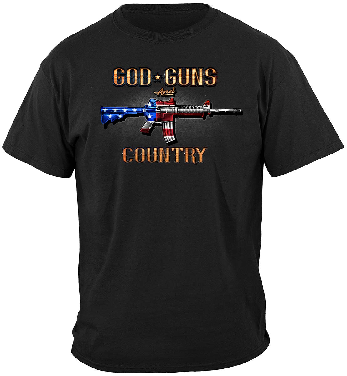 2nd Amendment God, Guns and Country T-Shirt - front view
