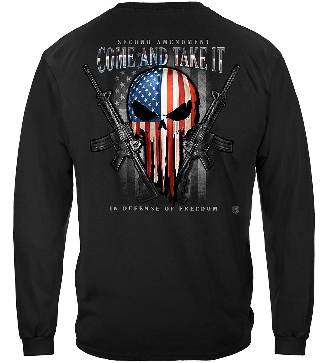 2nd Amendment Skull of Freedom Long Sleeve Shirt - back view