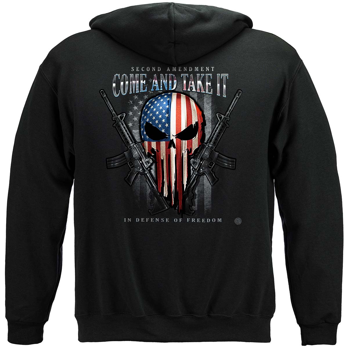 2nd Amendment Skull of Freedom Hoodie - back view