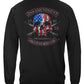 2nd Amendment Brotherhood Biker Skull and Flag Long Sleeve Shirt - back view