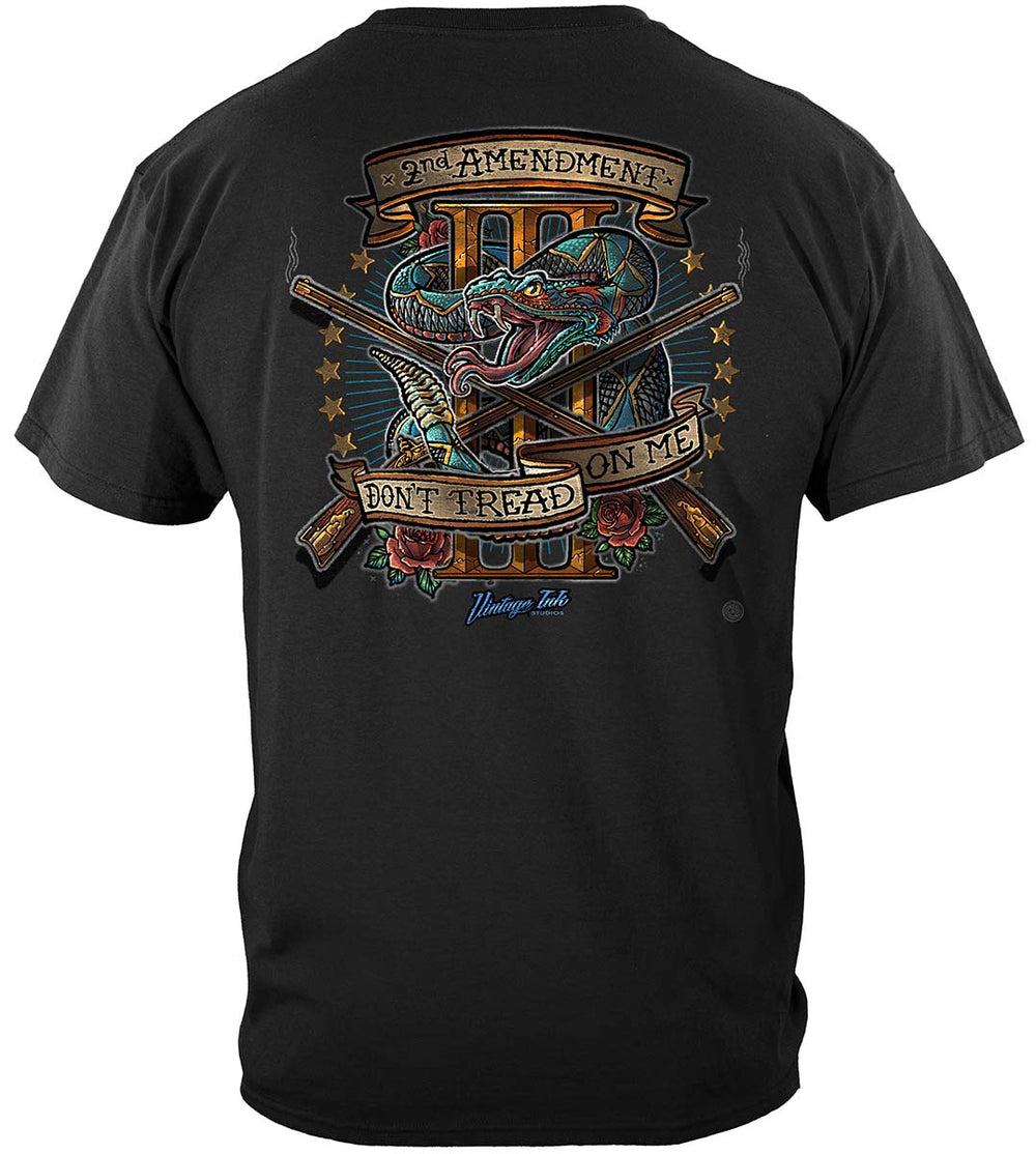 2nd Amendment Three Percenter Vintage Tattoo T-Shirt - back view