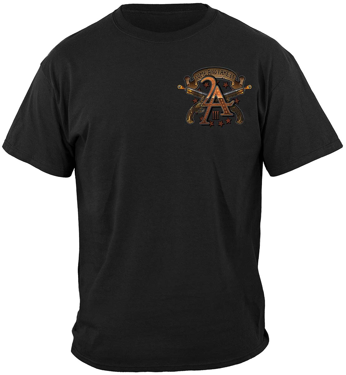 2nd Amendment Come and Take It Three Percenter Vintage Tattoo T-Shirt - front view