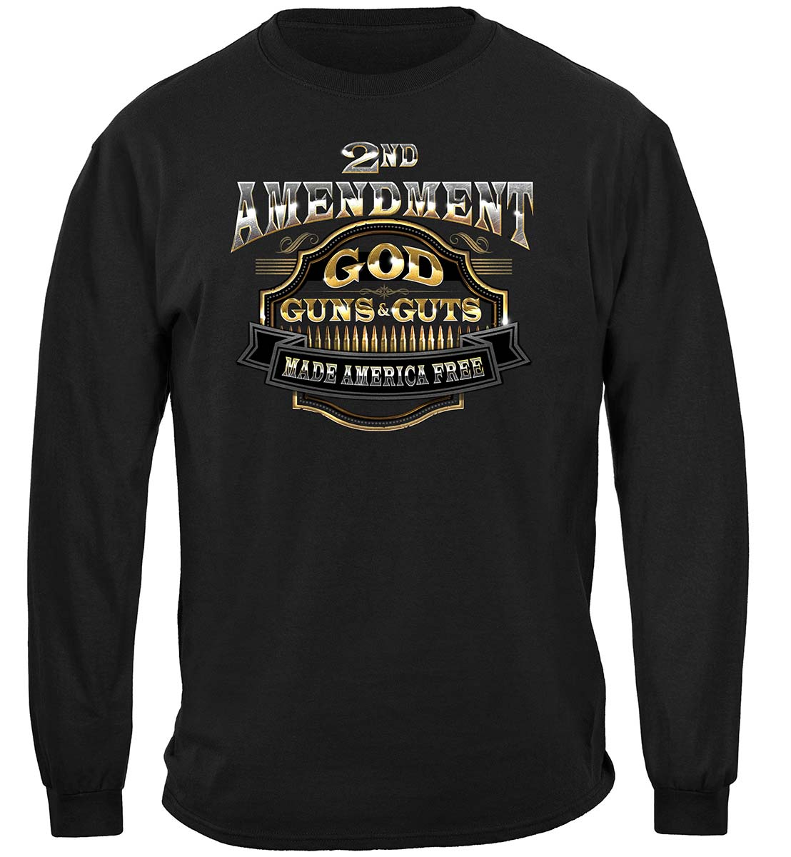 2nd Amendment God Guns and Guts Long Sleeve Shirt - front view