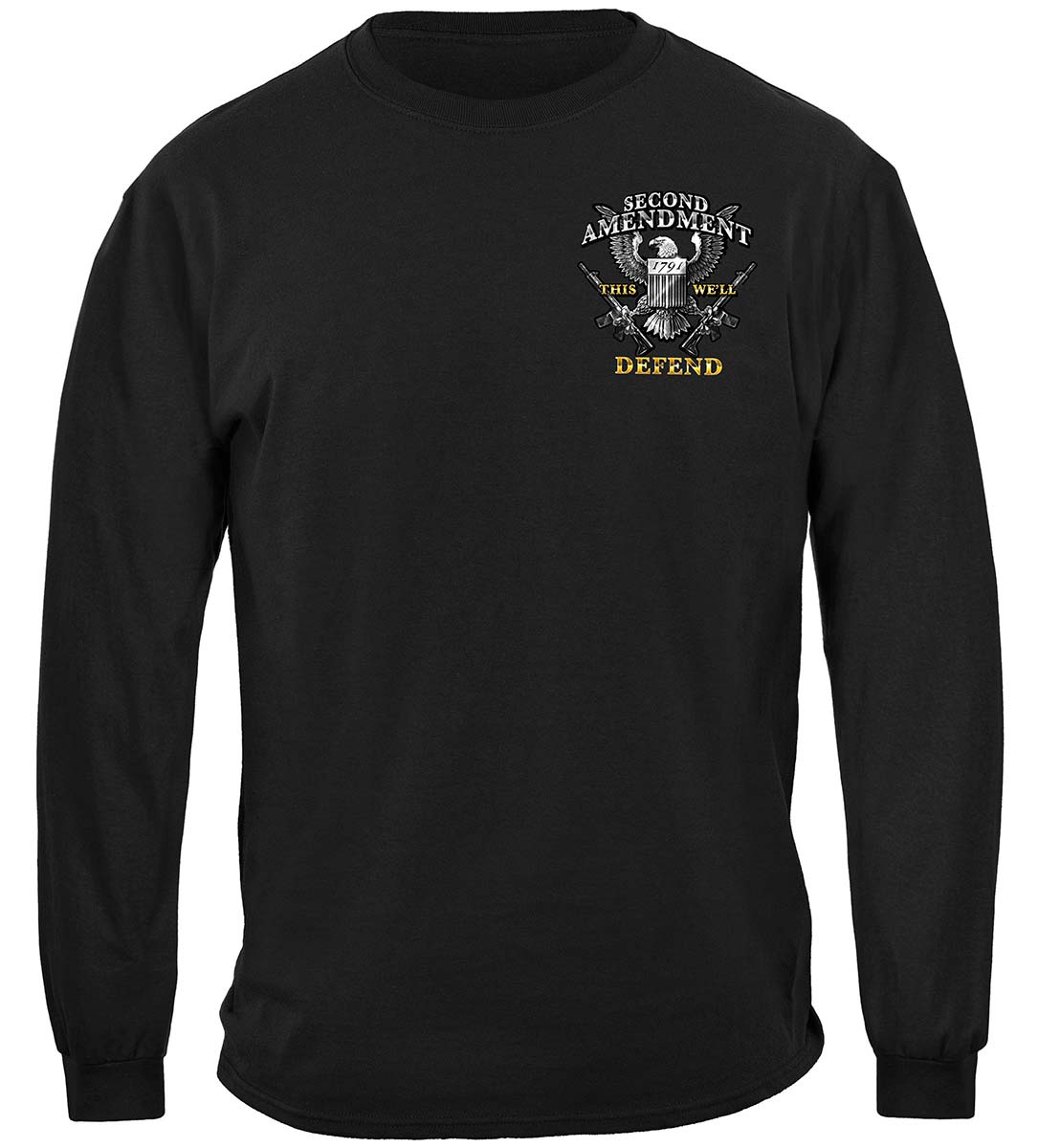 2nd Amendment Gun Permit Long Sleeve Shirt - front view