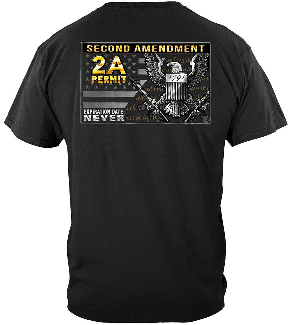 2nd Amendment Gun Permit T-Shirt - back view