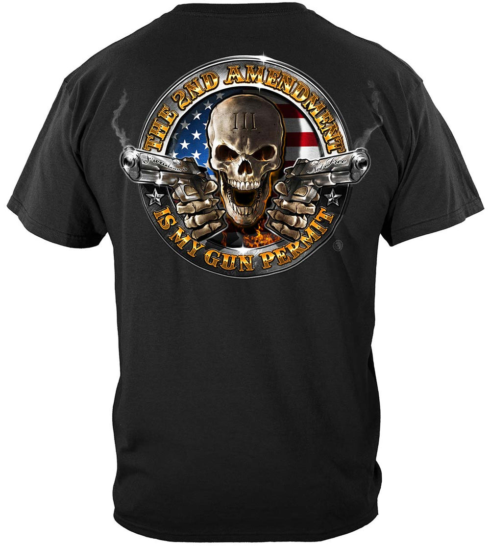2nd Amendment Is My Gun Permit T-Shirt - back view
