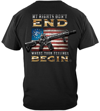 2nd Amendment My Rights Don't End T-Shirt - back view