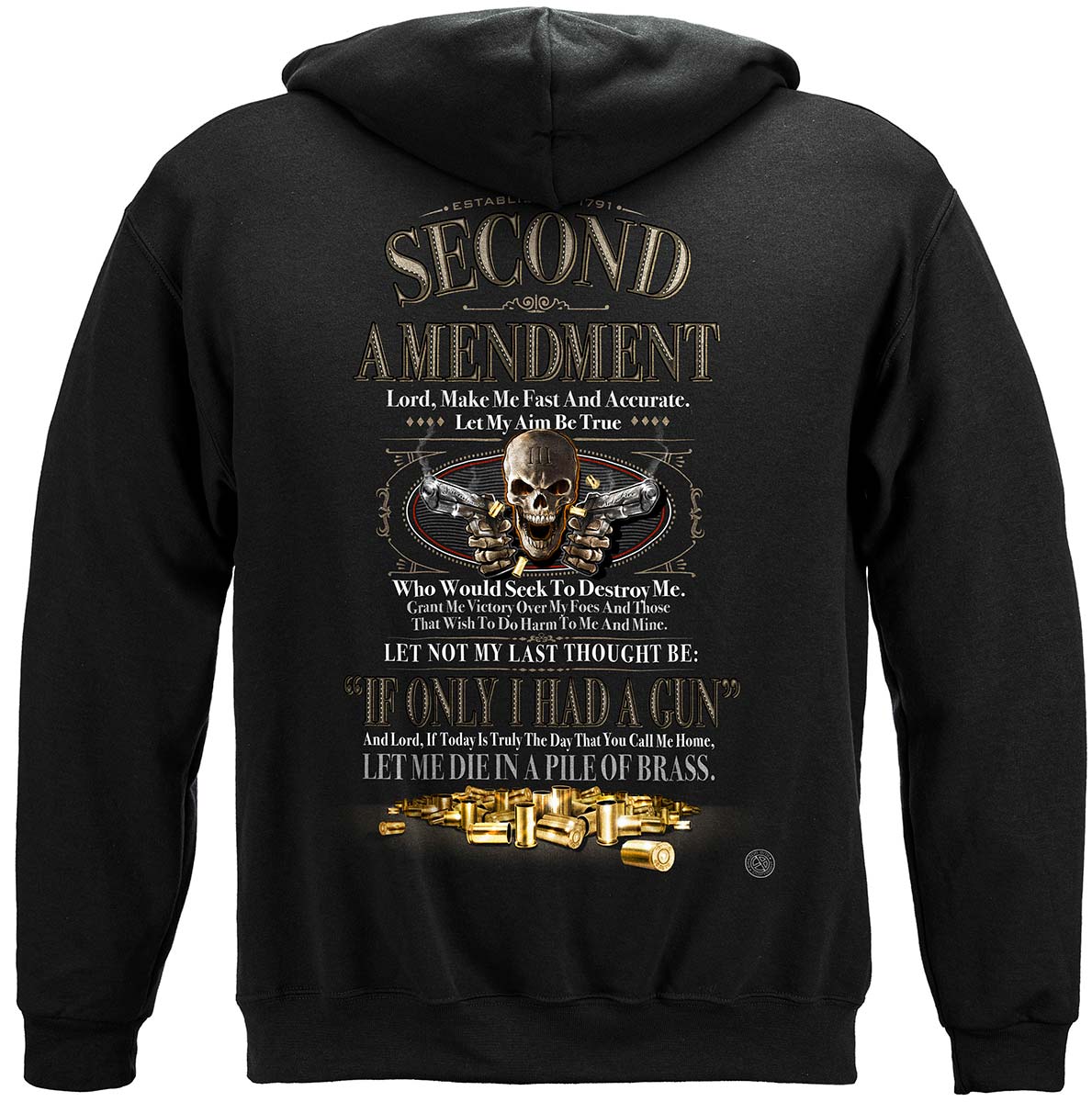 2nd Amendment If Only I Had a Gun Hoodie - back view