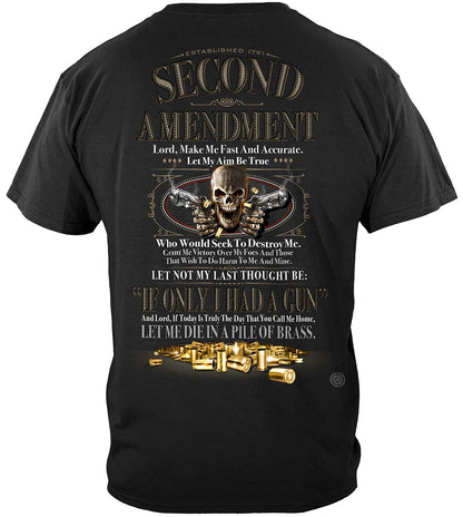 2nd Amendment If Only I Had a Gun T-Shirt - back view
