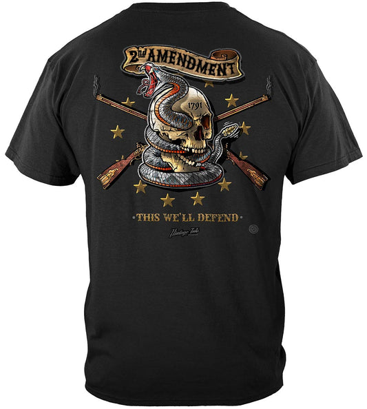 2nd Amendment Tattoo This We'll Defend T-Shirt - back view
